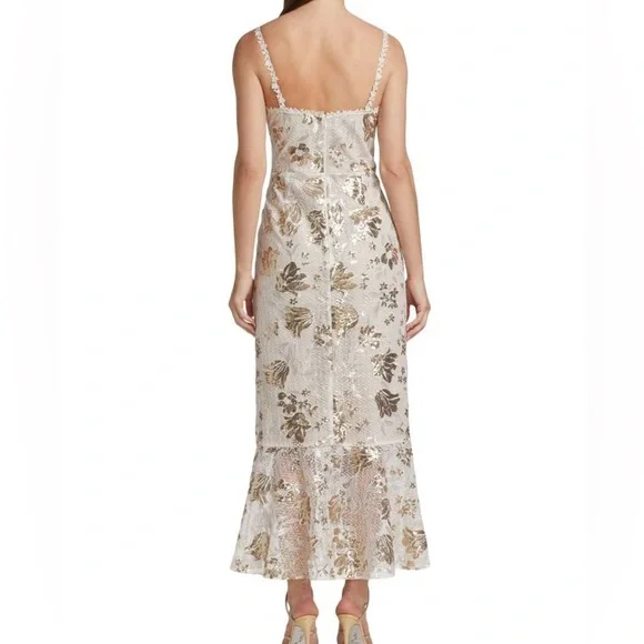 MARCHESA NOTTE Floral Sequin Gown Size 2 - Picture 2 of 11